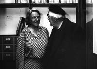 B. Inhelder et J. Piaget aux Archives, 1978. Photo: Mayor
